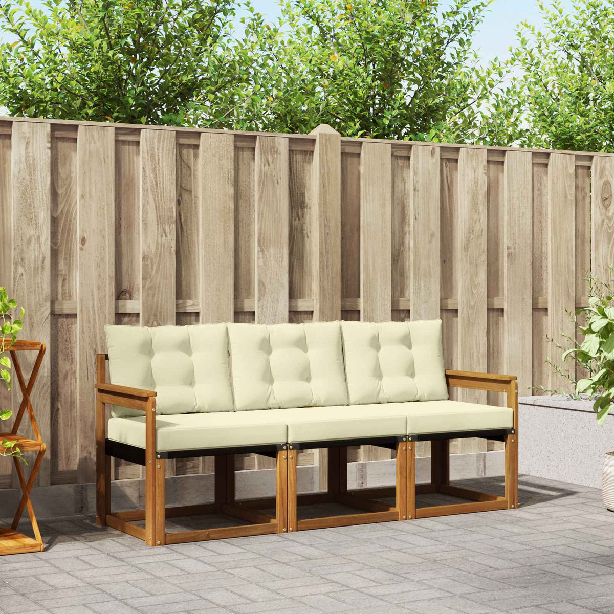 Set vanjskih sofa 3 kom. Prirodna i krem