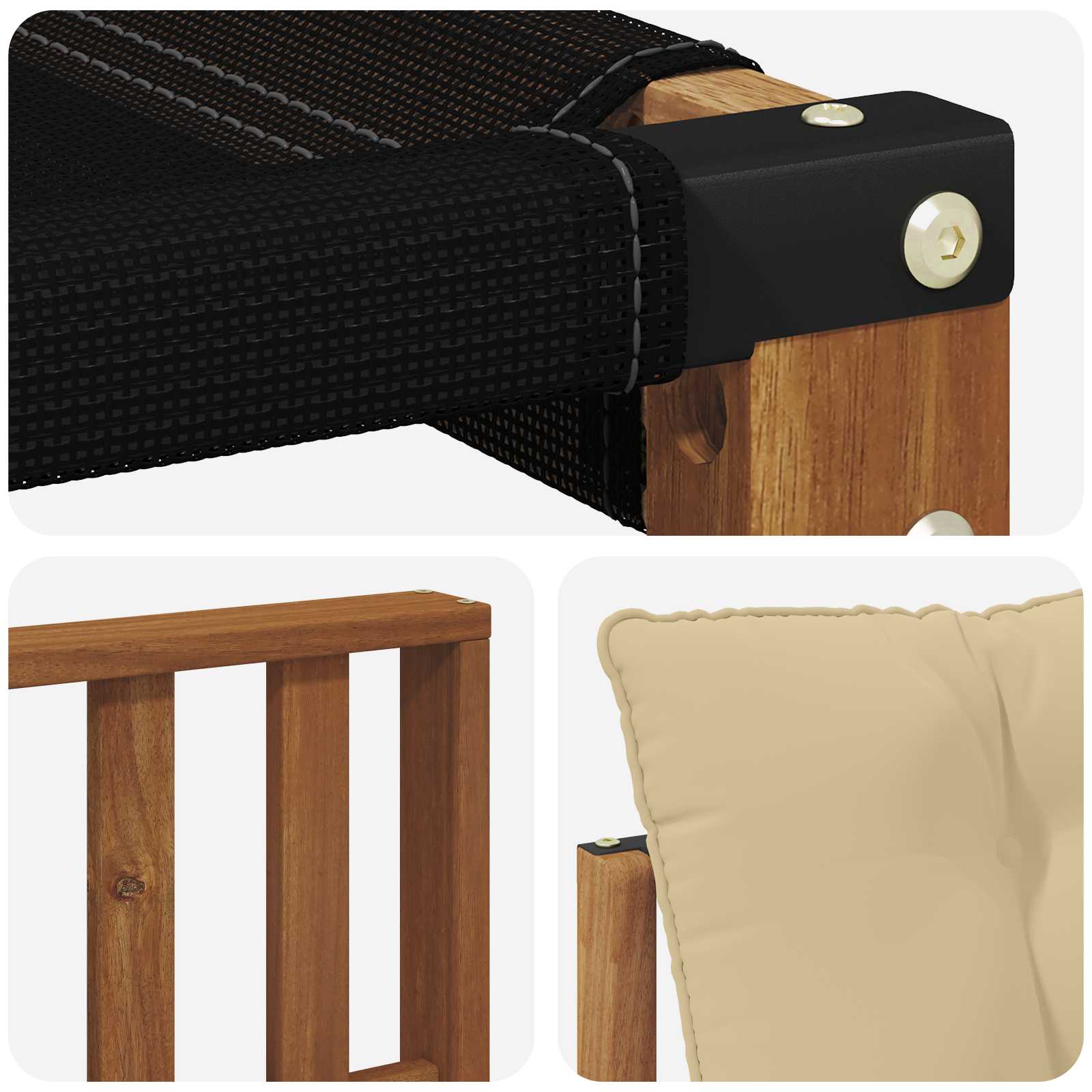 Set vanjskih sofa s jastukom 3 pcs Prirodna i bež