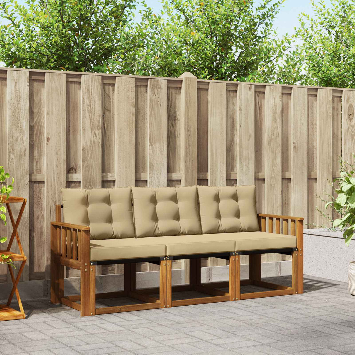 Set vanjskih sofa 3 kom. Prirodna i bež