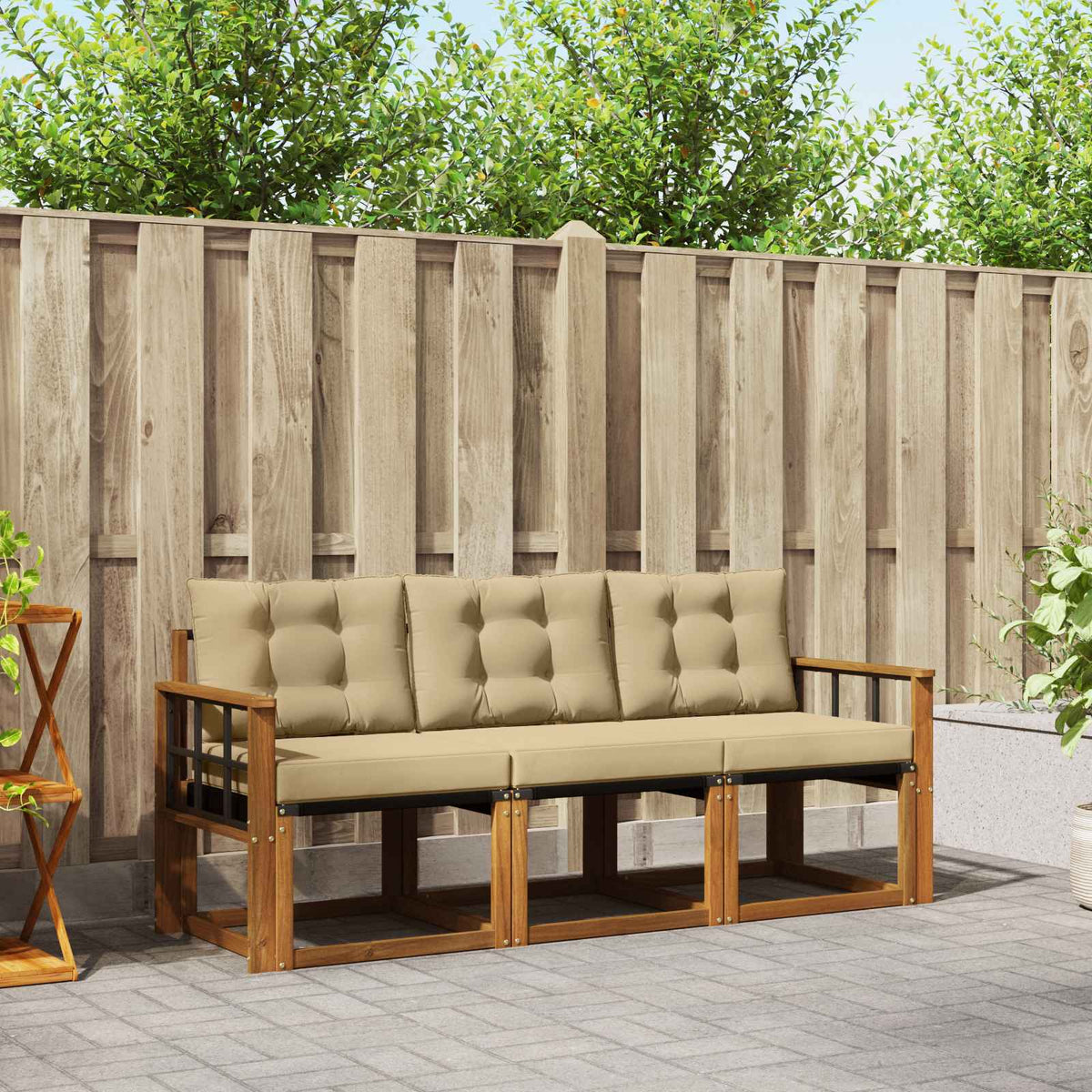 Set vanjskih sofa 3 kom. Prirodna i bež