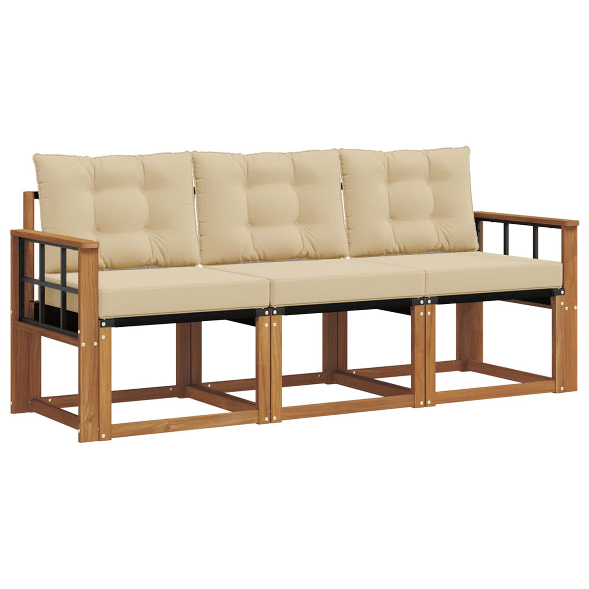 Set vanjskih sofa 3 kom. Prirodna i bež