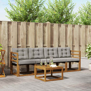 Set vanjskih sofa 5 kom. Prirodna i svijetlo siva