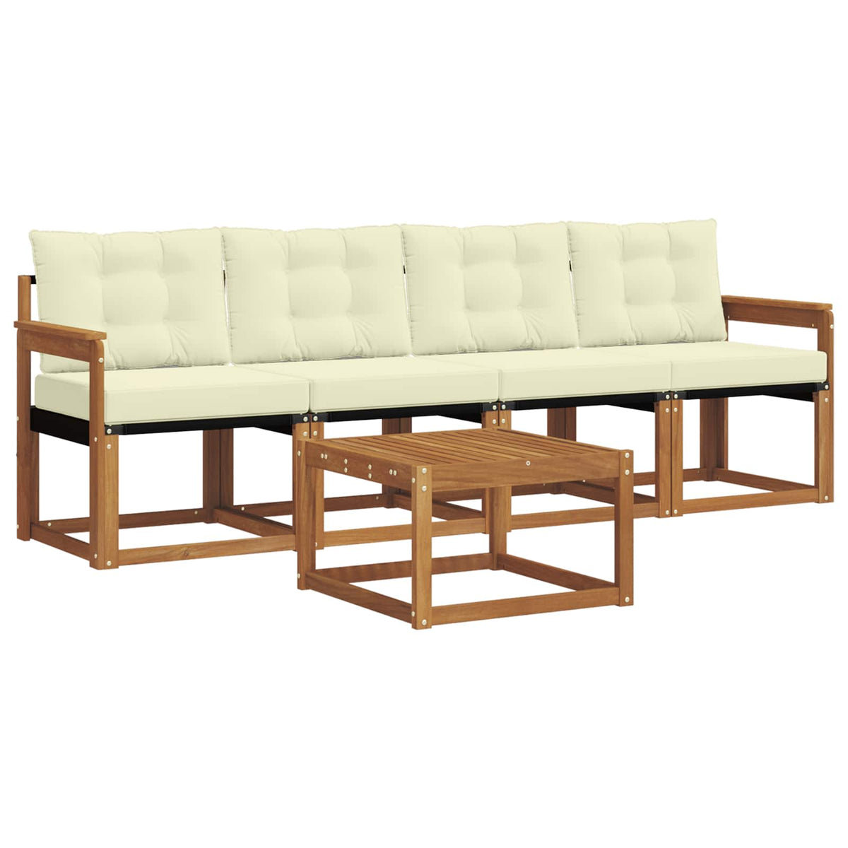 Set vanjskih sofa 5 kom. Prirodna i krem