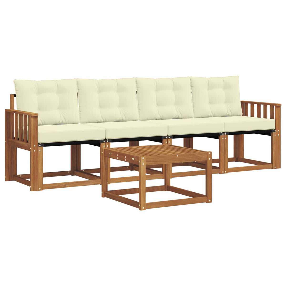 Set vanjskih sofa 5 kom. Prirodna i krem