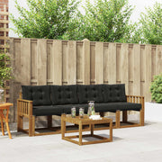 Set vanjskih sofa 5 kom. Prirodna i crna