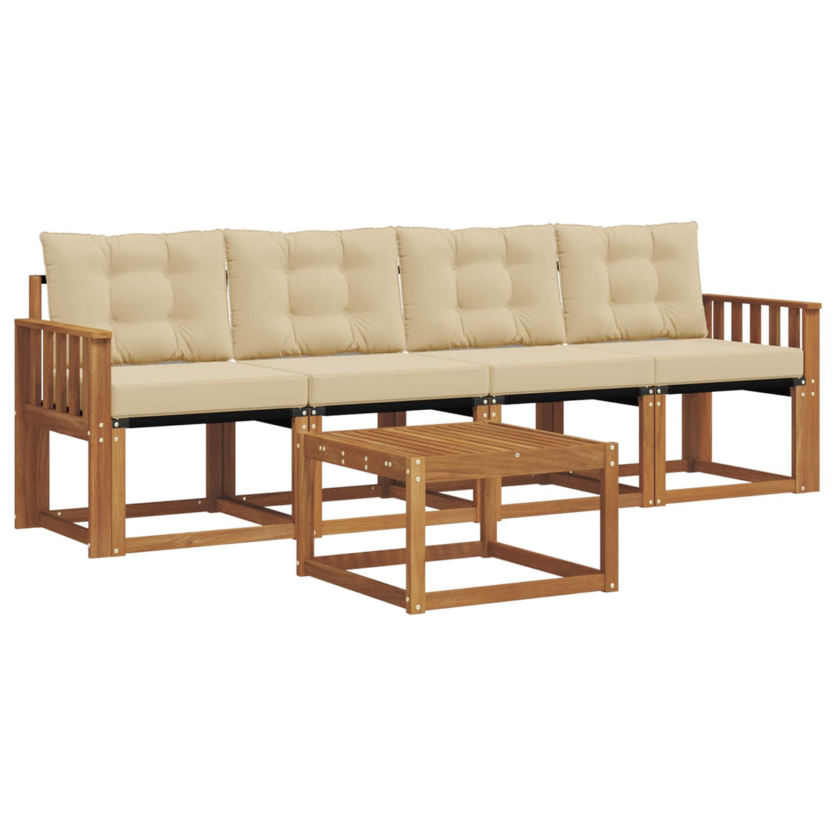 Set vanjskih sofa 5 kom. Prirodna i bež