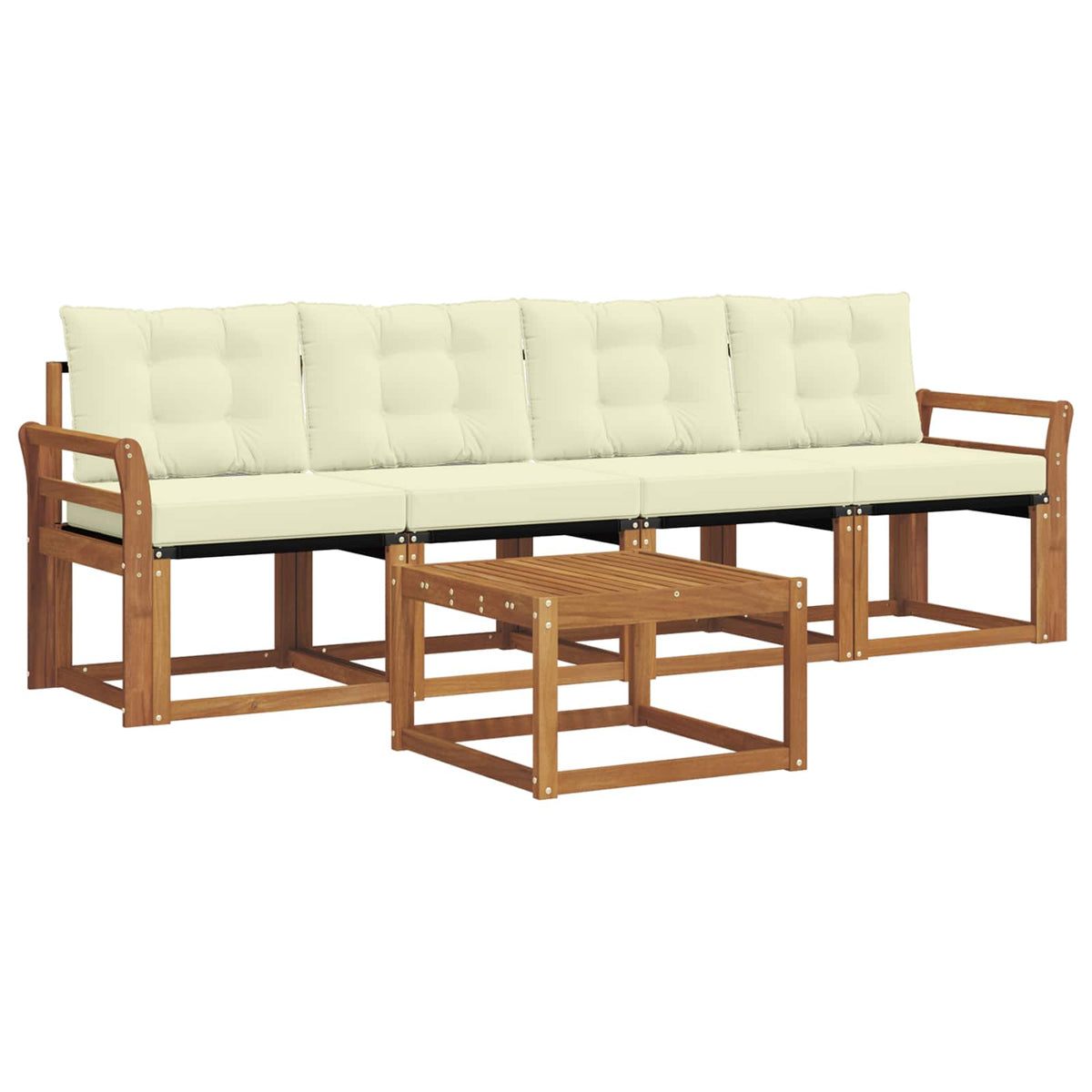 Set vanjskih sofa 5 kom. Prirodna i krem