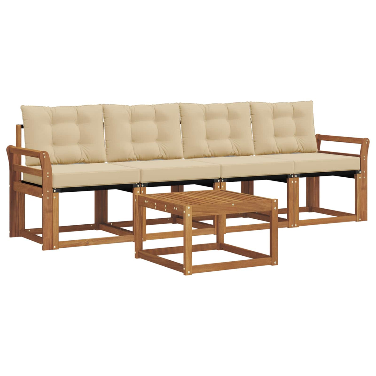 Set vanjskih sofa 5 kom. Prirodna i bež