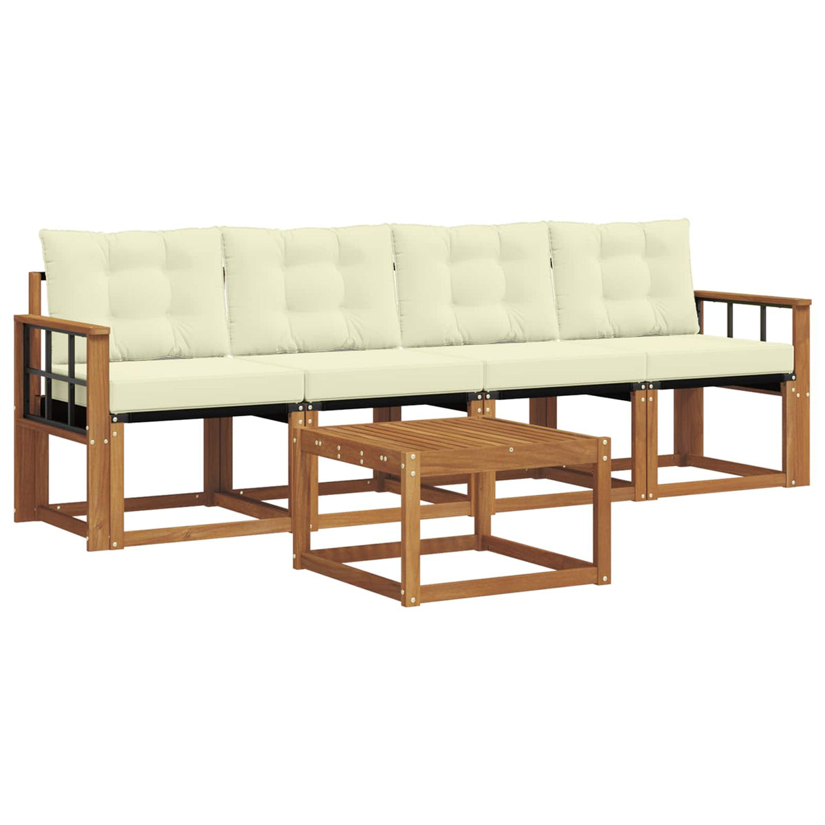 Set vanjskih sofa 5 kom. Prirodna i krem