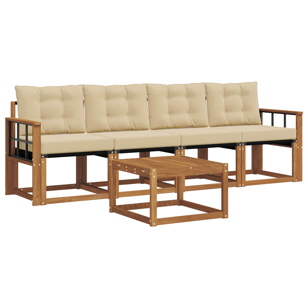 Set vanjskih sofa 5 kom. Prirodna i bež