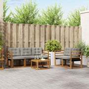 Set vanjskih sofa 6 kom. Prirodna i svijetlo siva