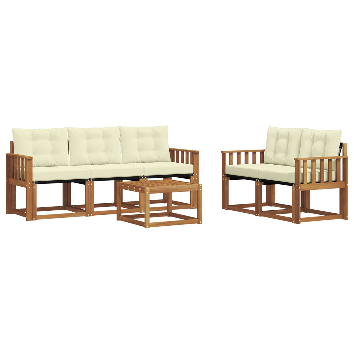 Set vanjskih sofa 6 kom. Prirodna i krem