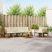 Set vanjskih sofa 7 kom. Prirodna i krem