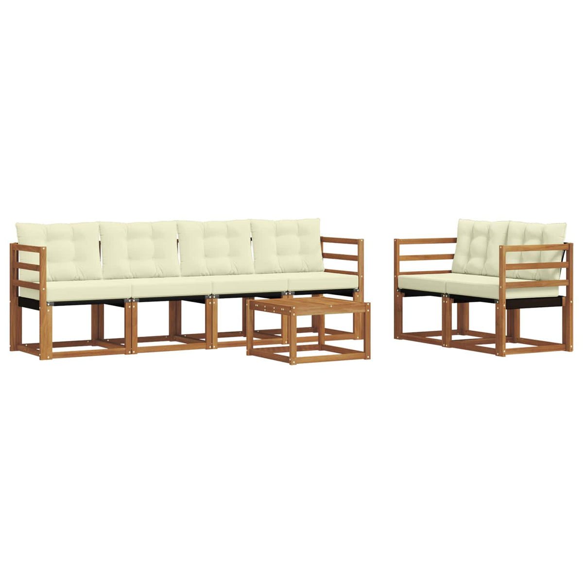 Set vanjskih sofa 7 kom. Prirodna i krem