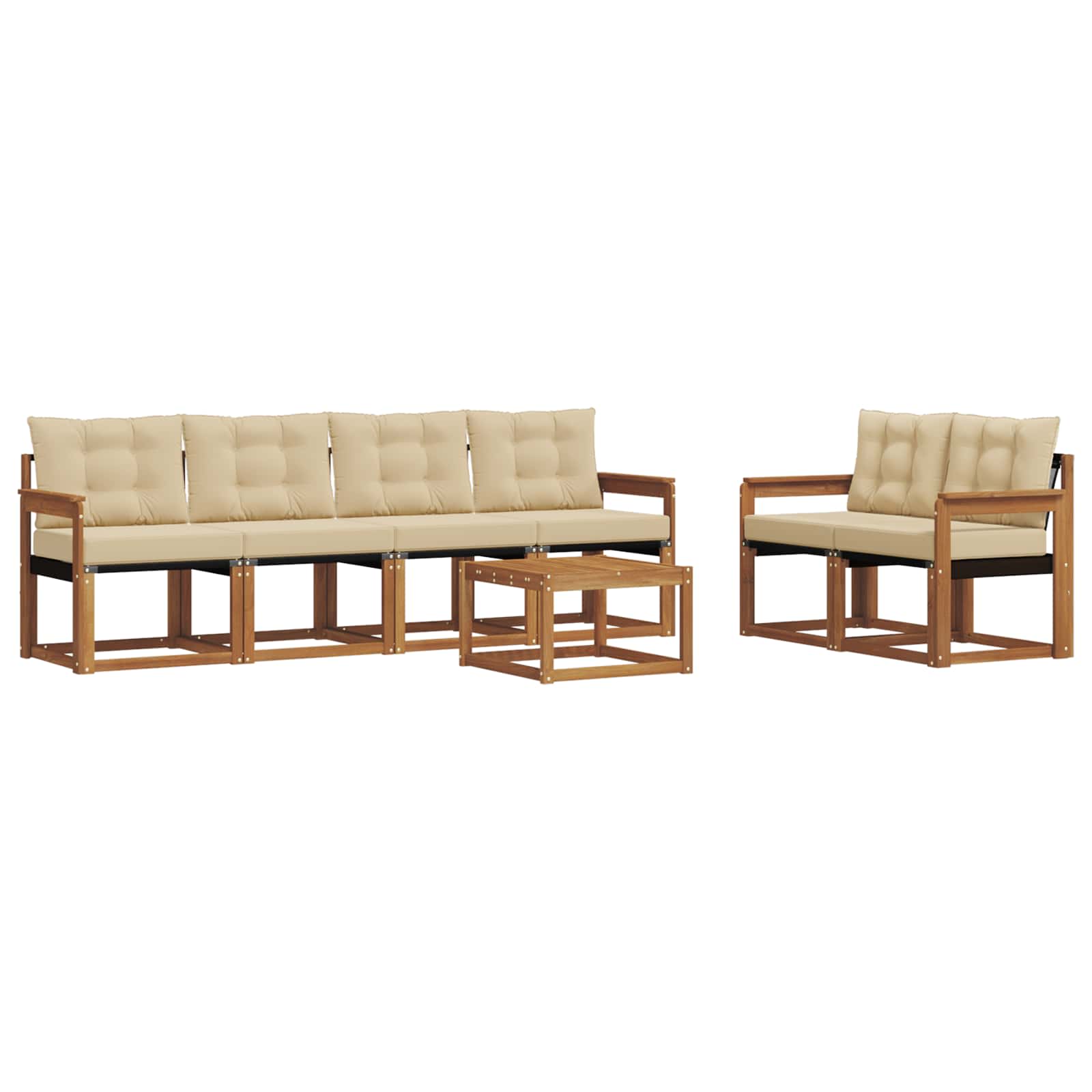 Set vanjskih sofa 7 kom. Prirodna i bež