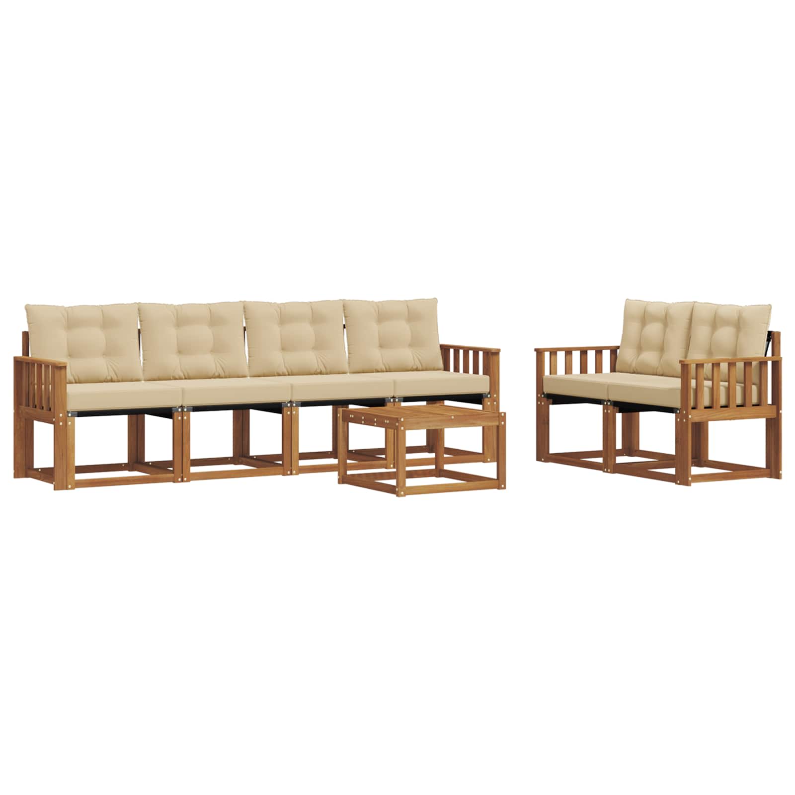 Set vanjskih sofa 7 kom. Prirodna i bež