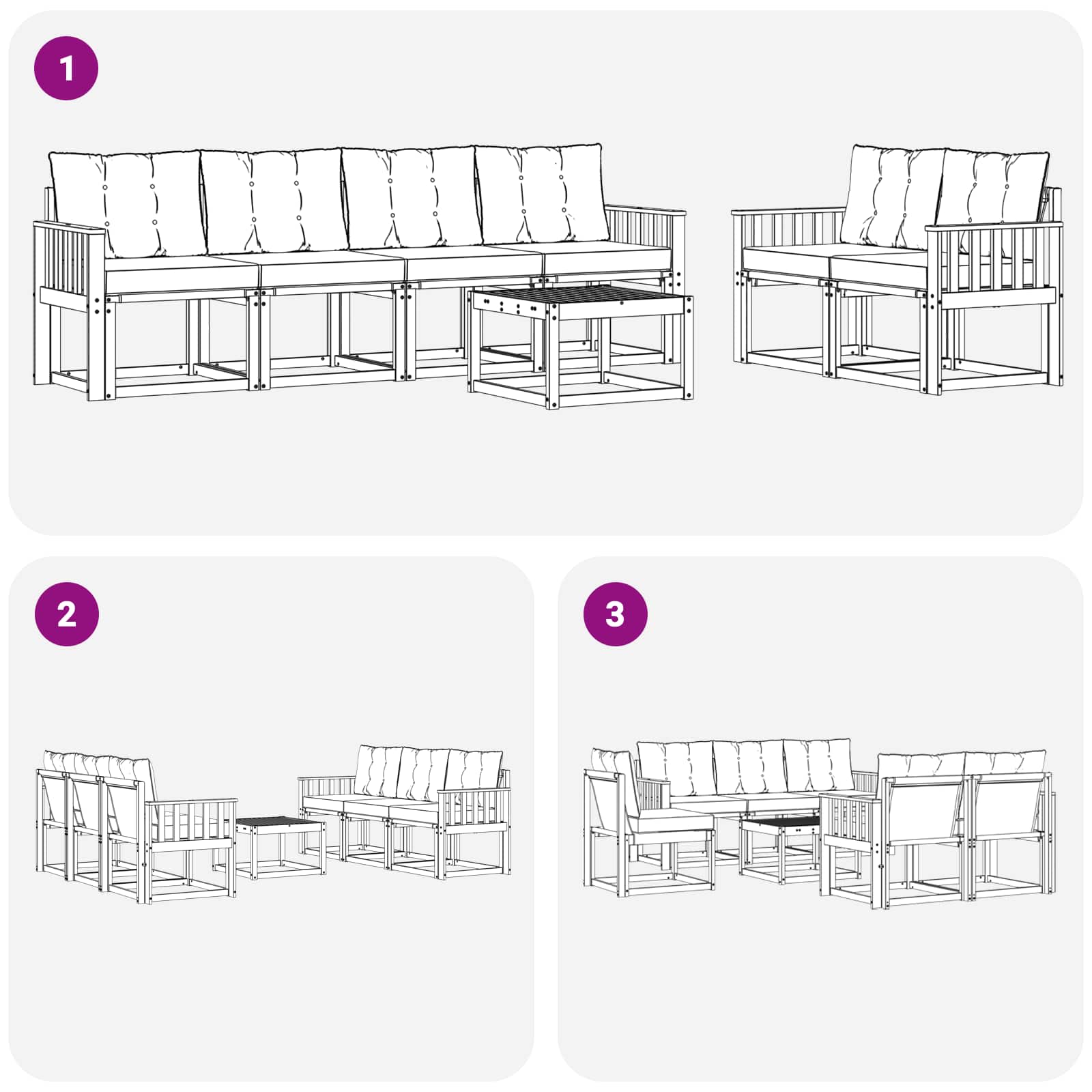 Set vanjskih sofa 7 kom. Prirodna i bež