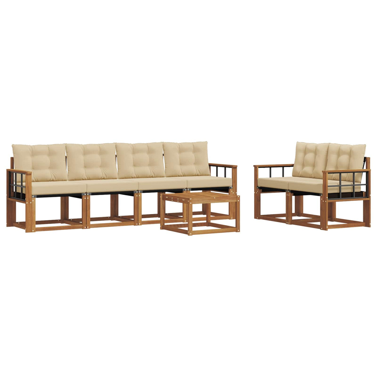Set vanjskih sofa 7 kom. Prirodna i bež