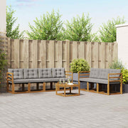 Set vanjskih sofa 8 kom. Prirodna i svijetlo siva