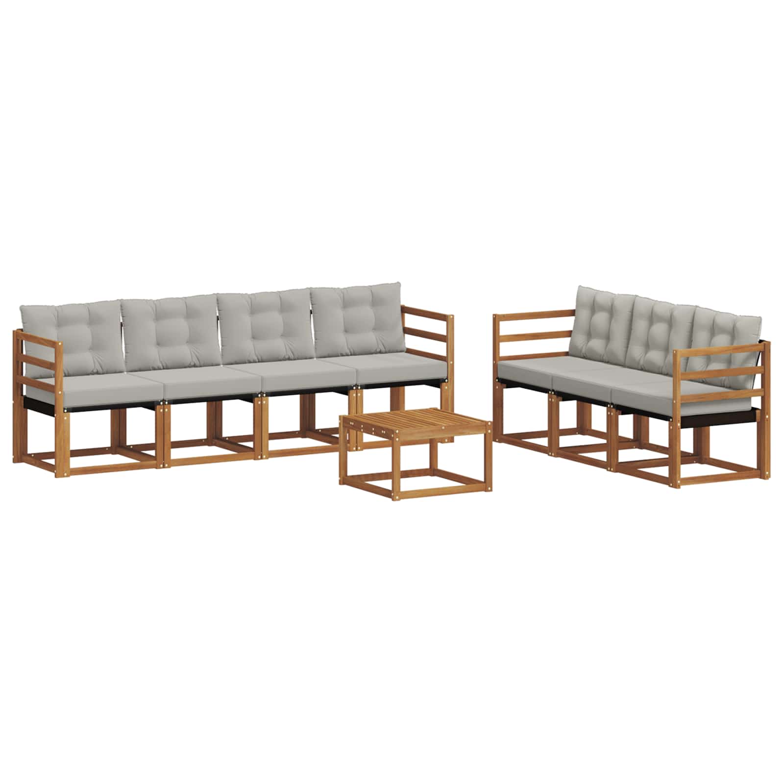 Set vanjskih sofa 8 kom. Prirodna i svijetlo siva