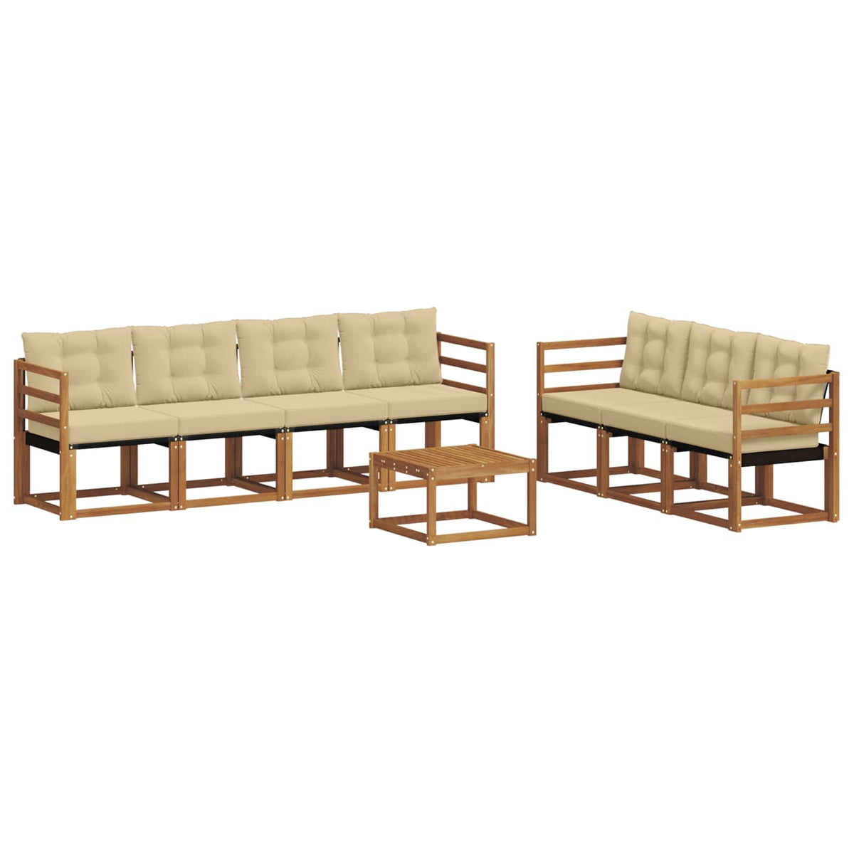 Set vanjskih sofa 8 kom. Prirodna i bež
