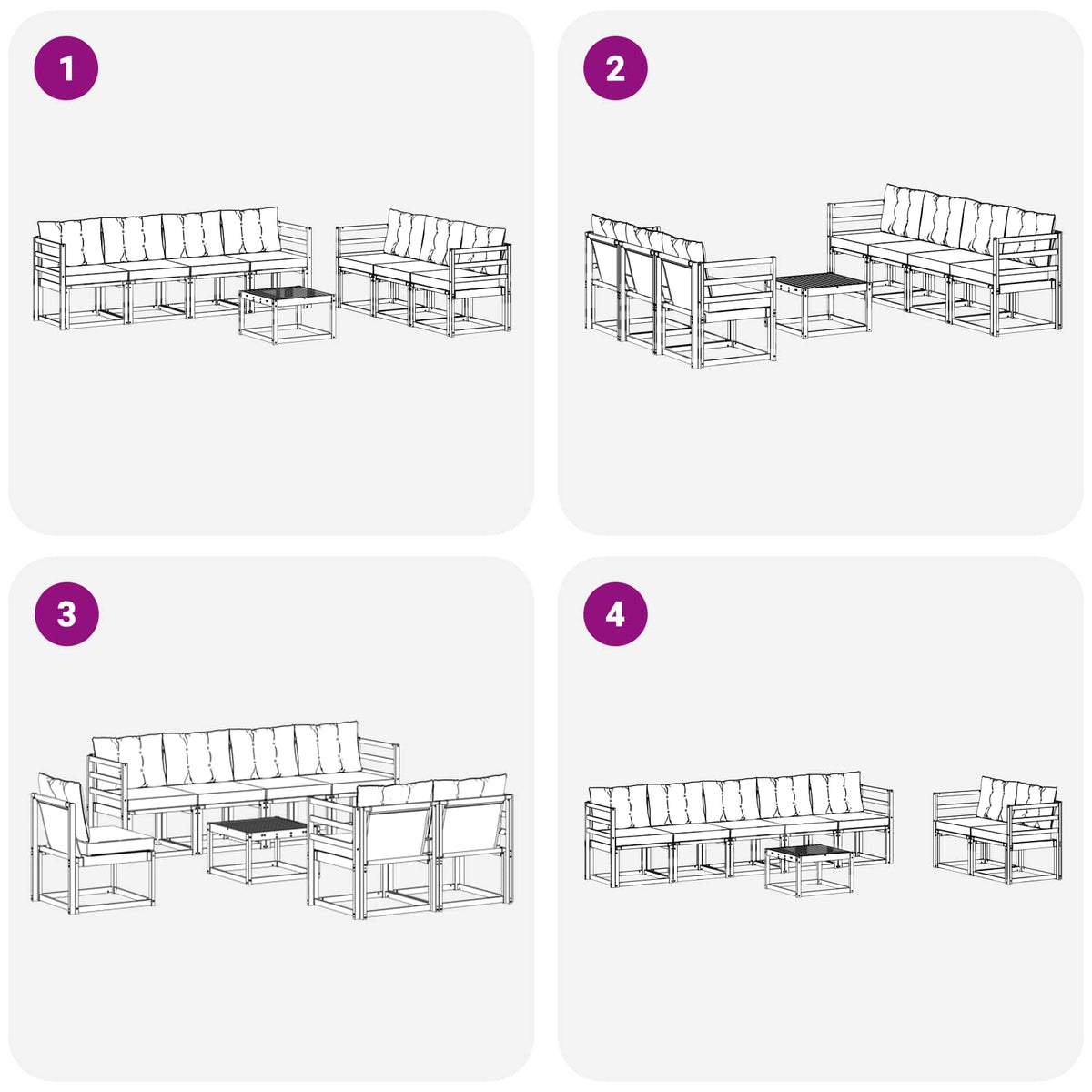 Set vanjskih sofa 8 kom. Prirodna i bež