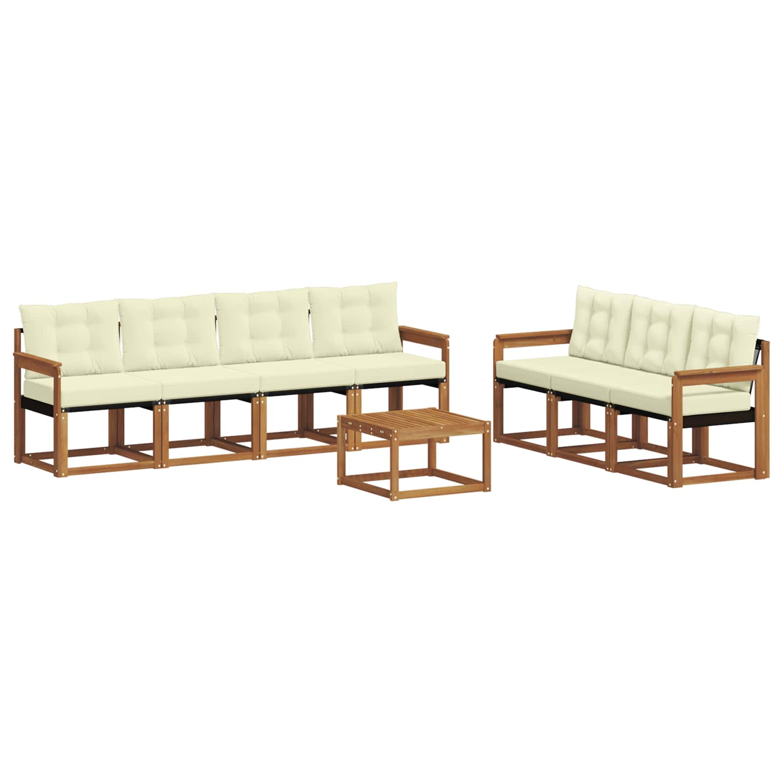 Set vanjskih sofa 8 kom. Prirodna i krem