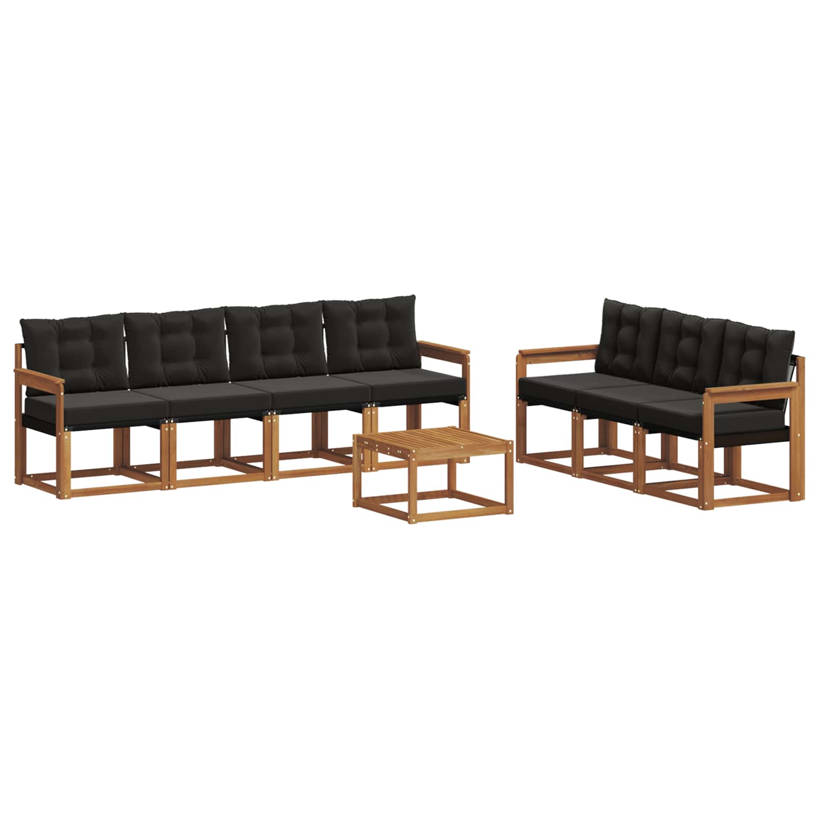 Set vanjskih sofa s jastukom 8 pcs Prirodna i crna
