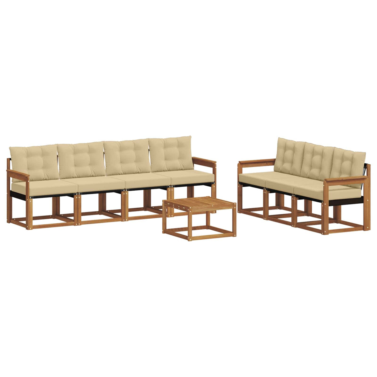 Set vanjskih sofa 8 kom. Prirodna i bež