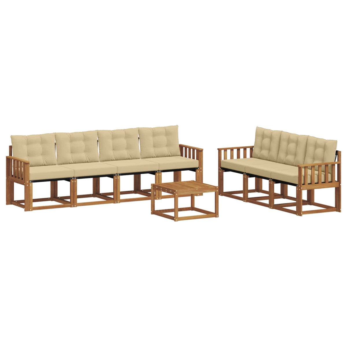 Set vanjskih sofa 8 kom. Prirodna i bež