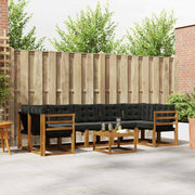 Set vanjskih sofa 8 kom. Prirodna i crna
