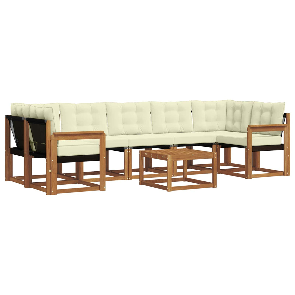 Set vanjskih sofa 8 kom. Prirodna i krem