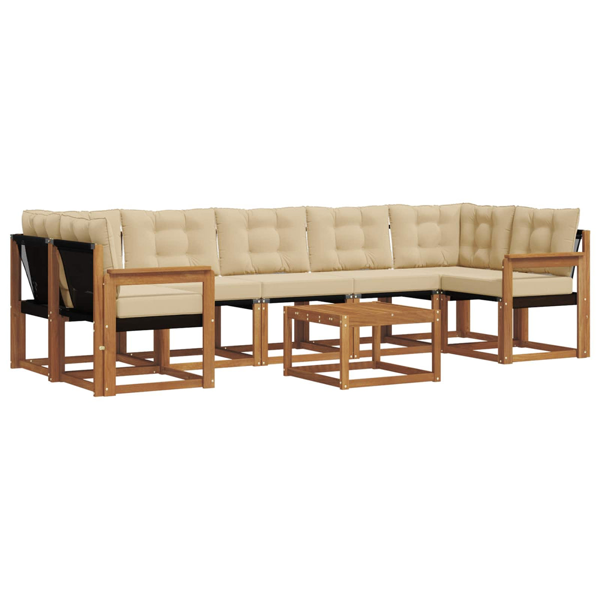 Set vanjskih sofa 8 kom. Prirodna i bež