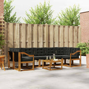 Set vanjskih sofa 8 kom. Prirodna i crna