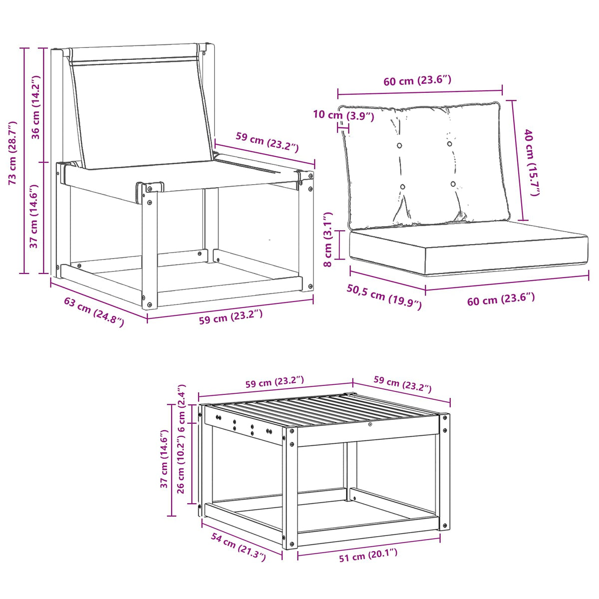 Set vanjskih sofa 9 kom. Prirodna i bež