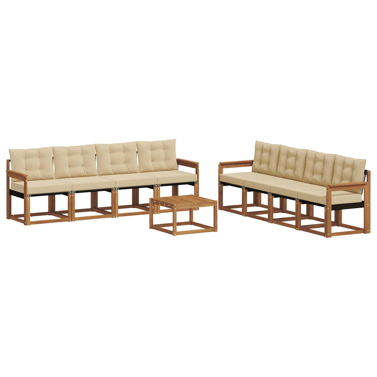 Set vanjskih sofa 9 kom. Prirodna i bež