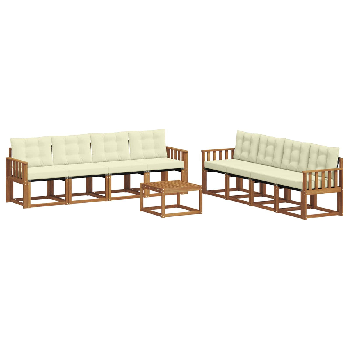 Set vanjskih sofa 9 kom. Prirodna i krem