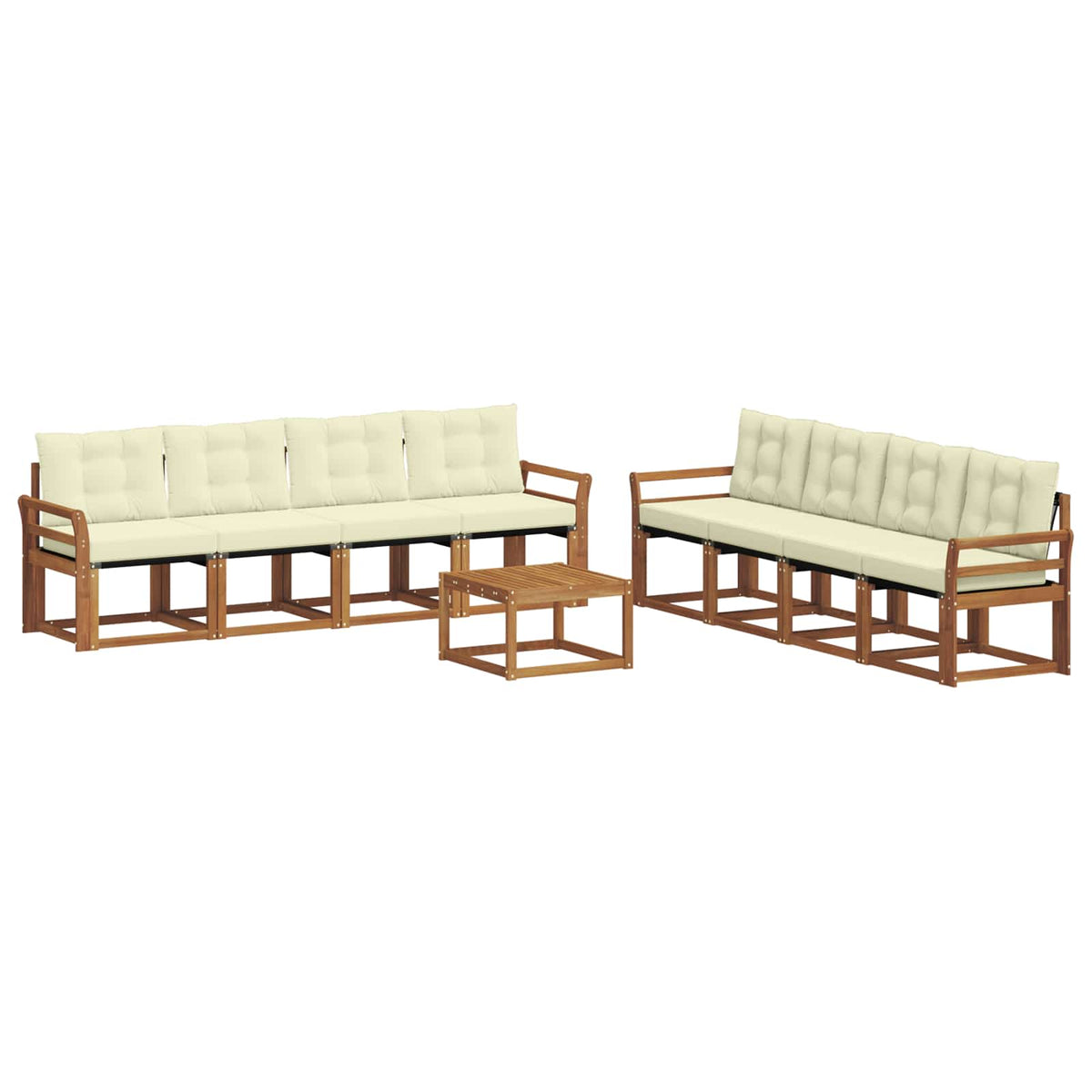 Set vanjskih sofa 9 kom. Prirodna i krem