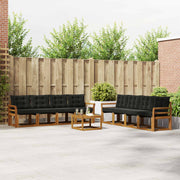 Set vanjskih sofa 9 kom. Prirodna i crna