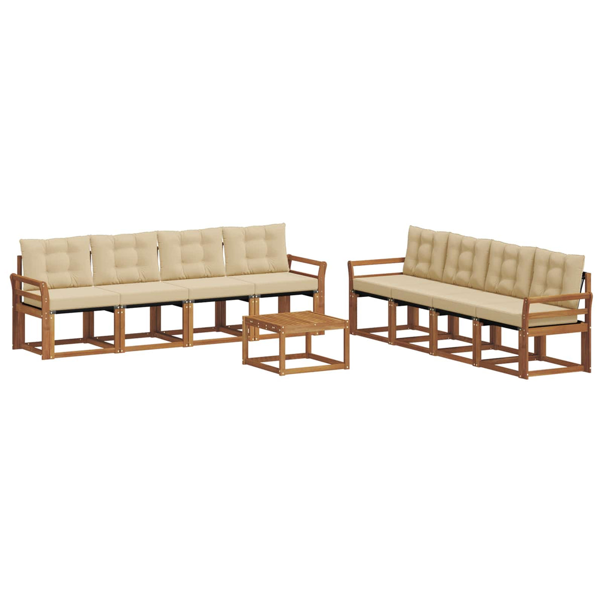 Set vanjskih sofa 9 kom. Prirodna i bež