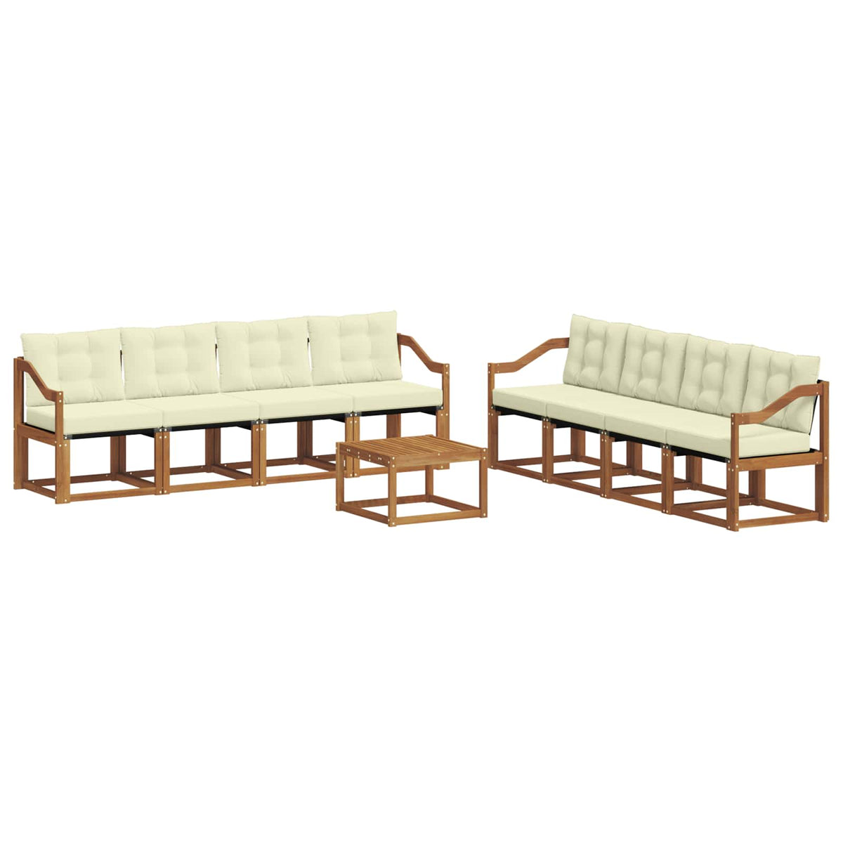 Set vanjskih sofa 9 kom. Prirodna i krem
