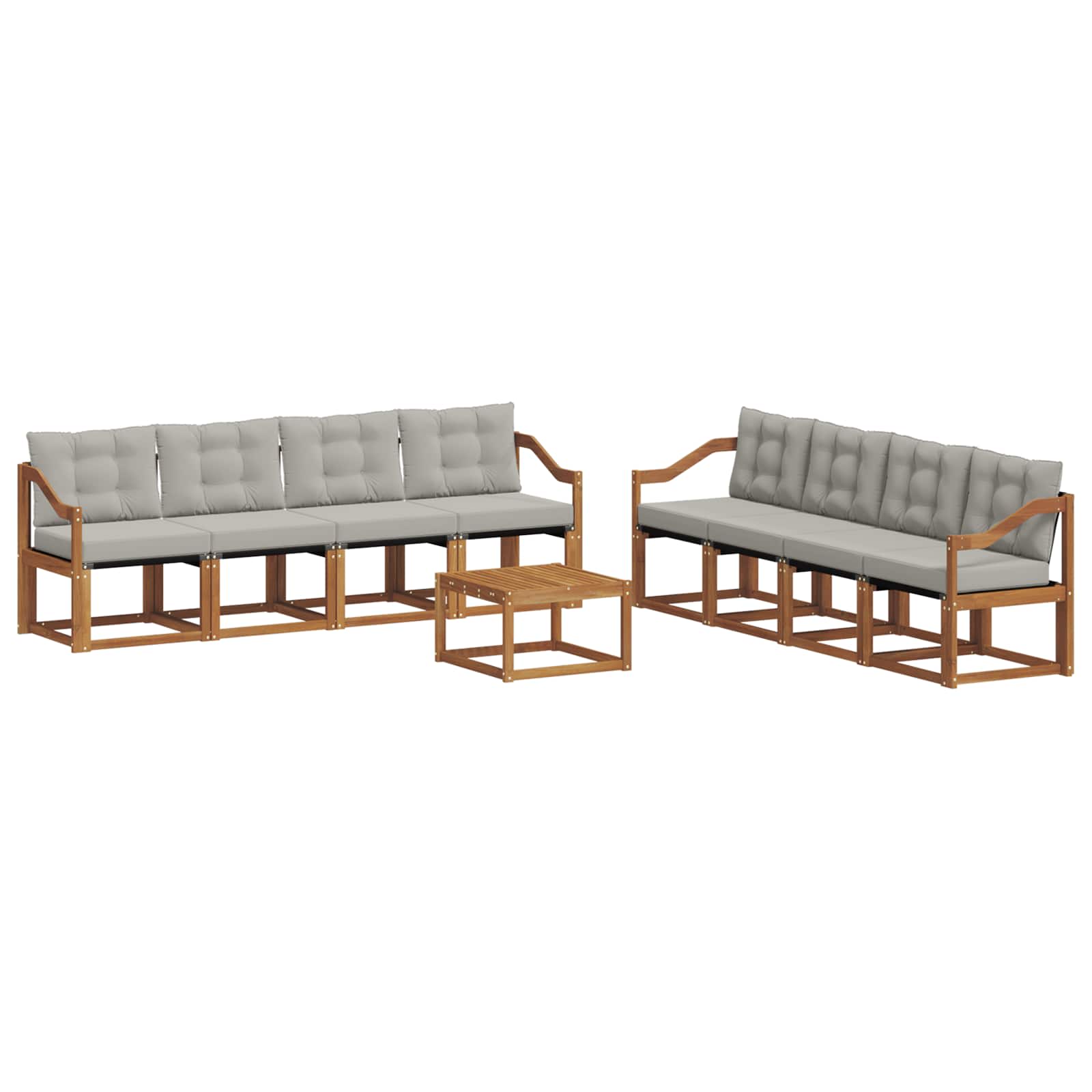 Set vanjskih sofa 9 kom. Prirodna i svijetlo siva