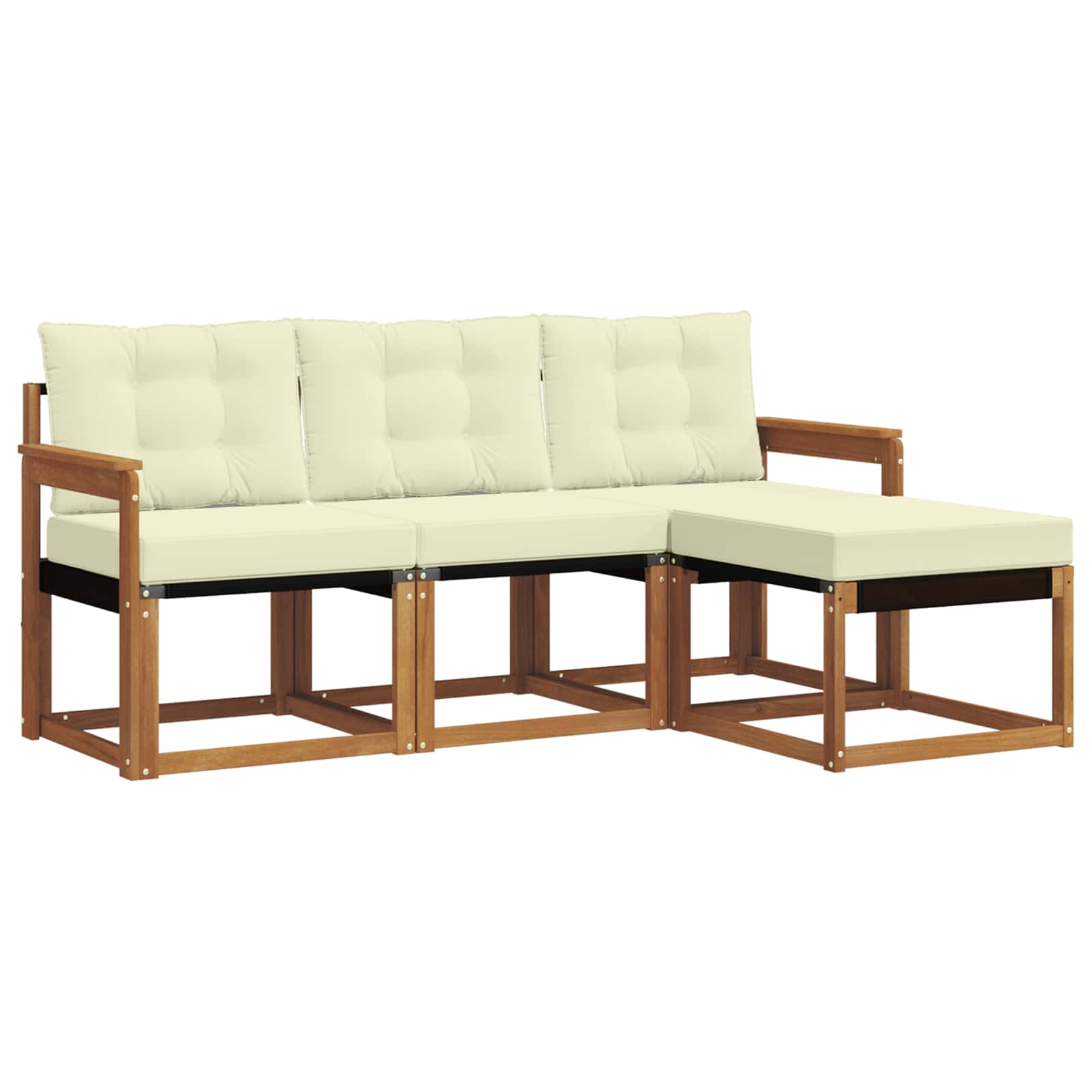 Set vanjskih sofa s jastukom 4 pcs Prirodna i krem