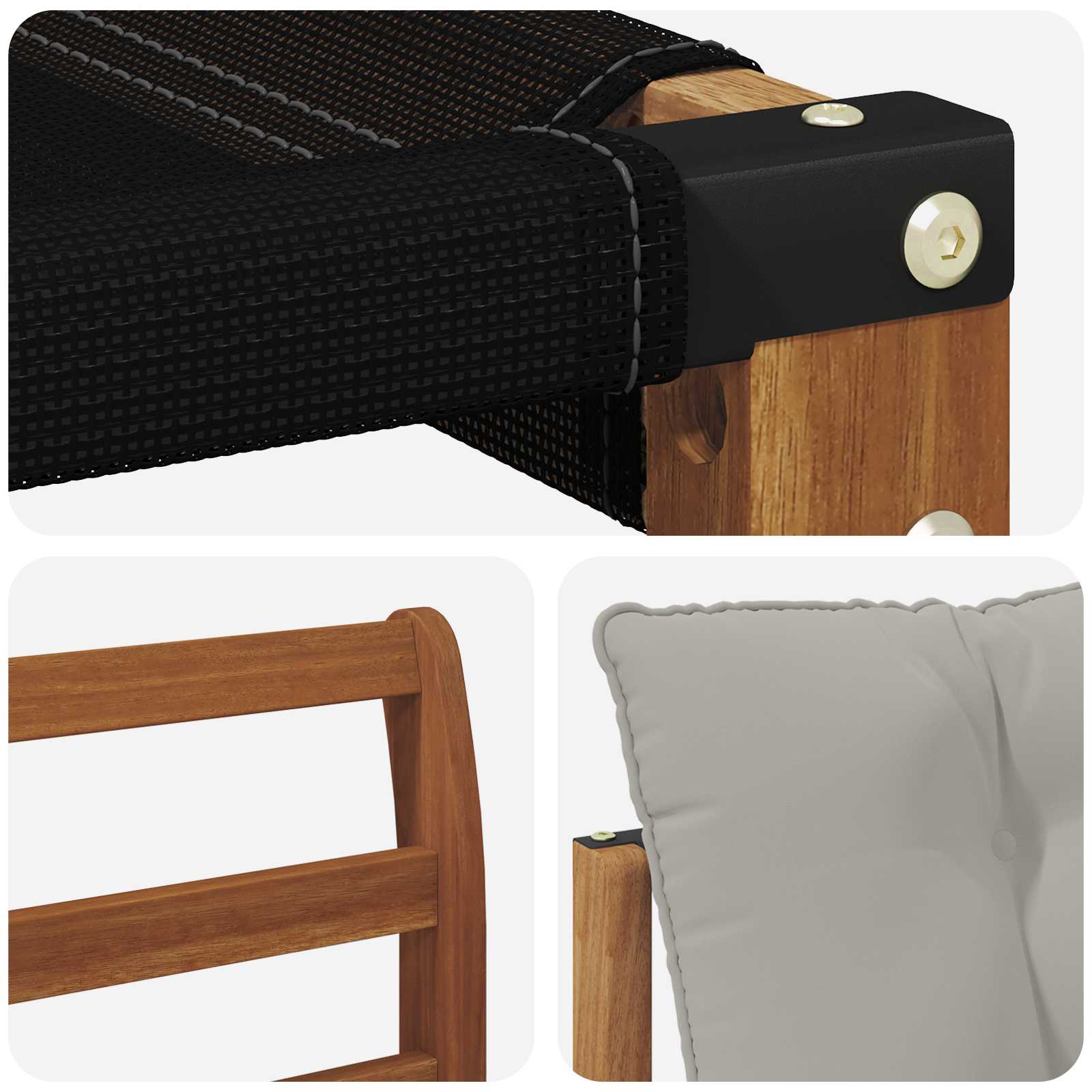 Set vanjskih sofa s jastukom 4 pcs Prirodna i svijetlo siva