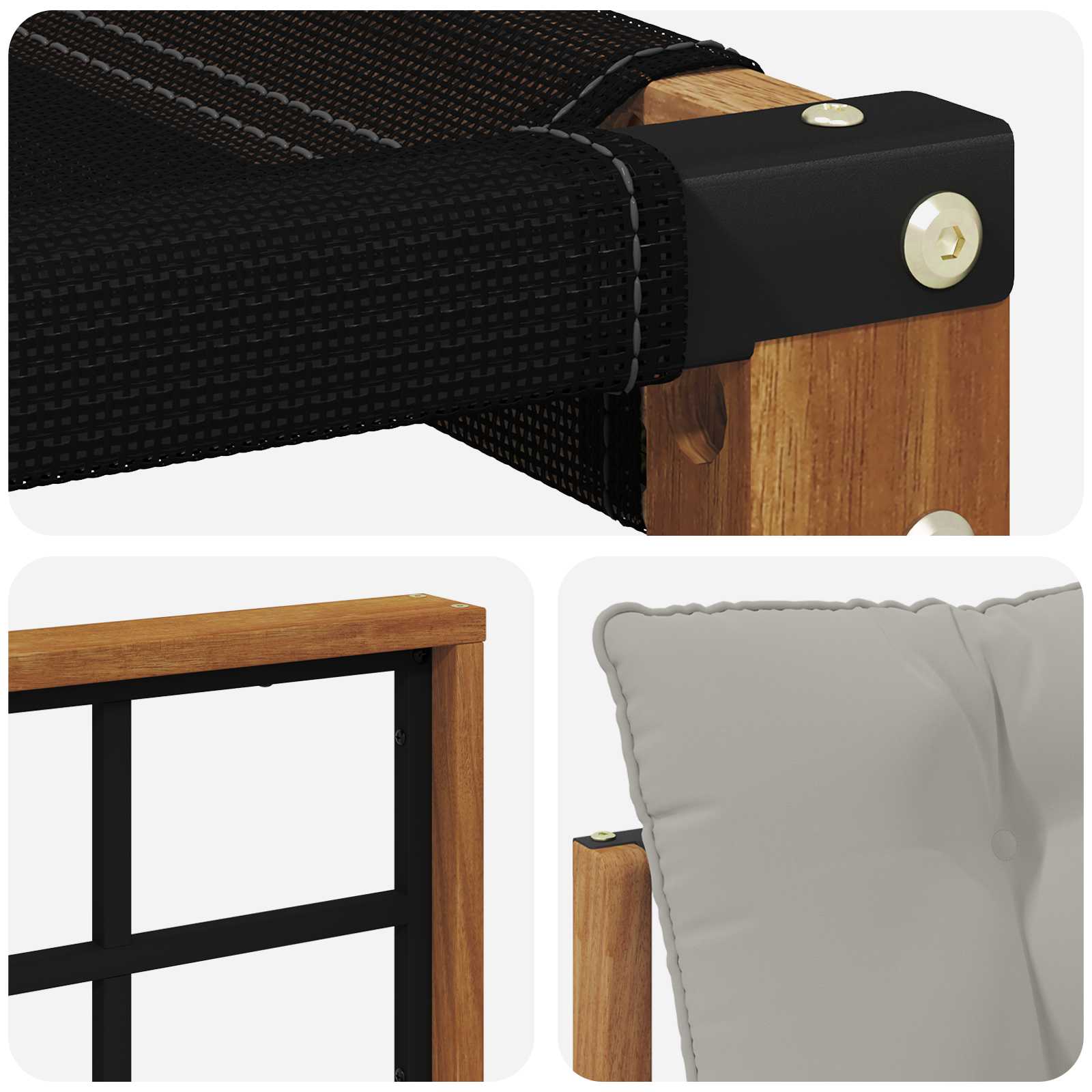 Set vanjskih sofa s jastukom 4 pcs Prirodna i svijetlo siva