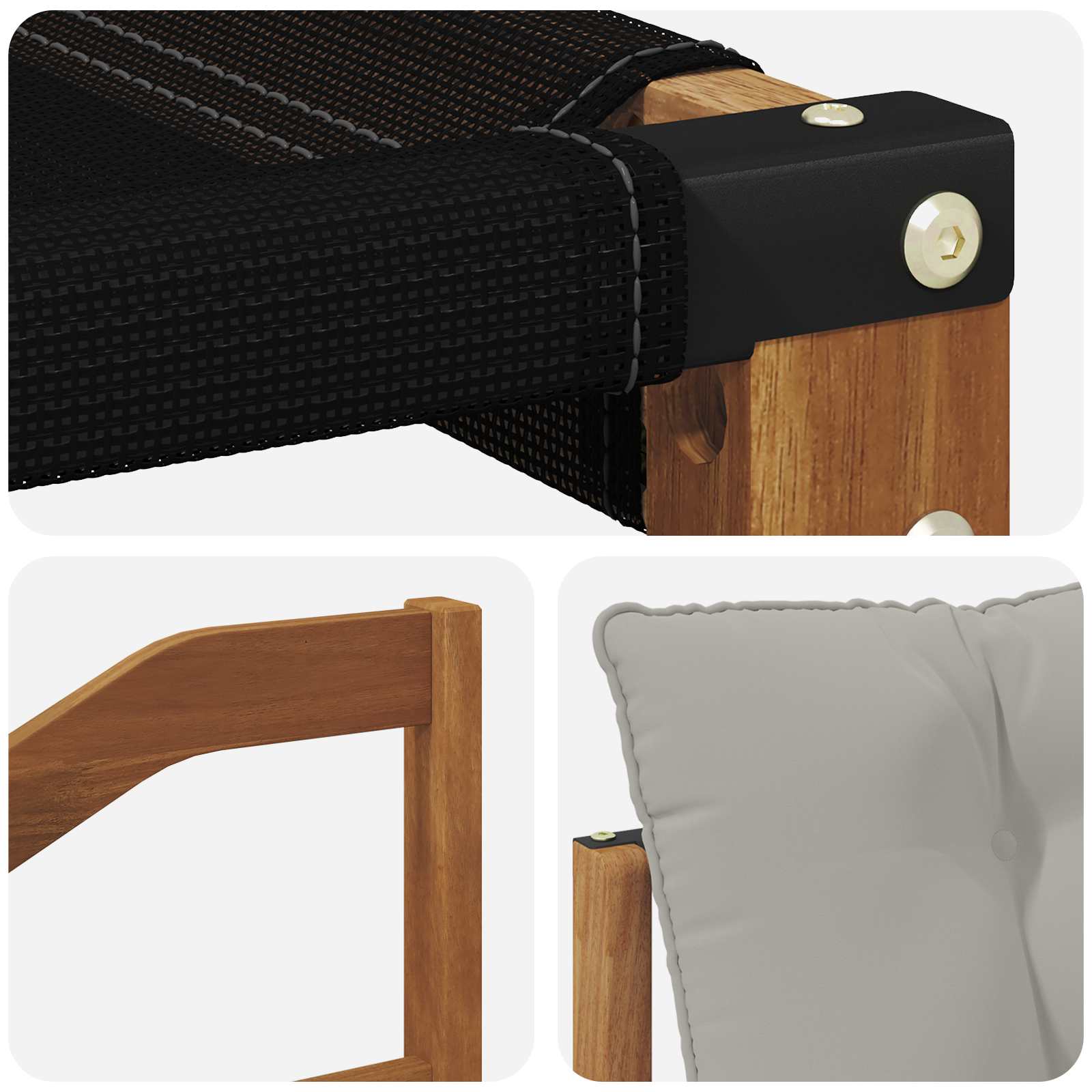 Set vanjskih sofa s jastukom 4 pcs Prirodna i svijetlo siva