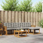 Set vanjskih sofa 6 kom. Prirodna i svjetlosiva
