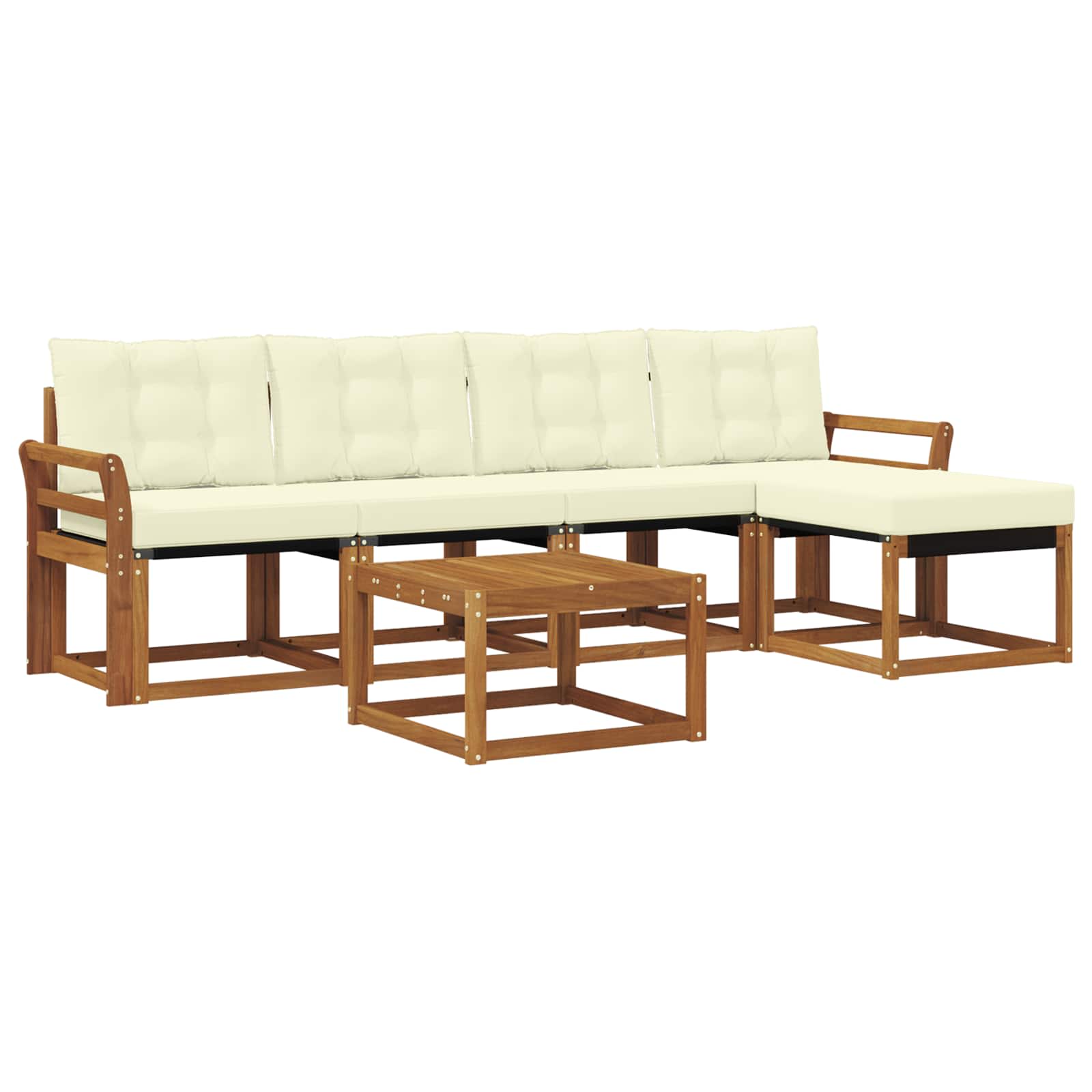 Set vanjskih sofa 6 kom. Prirodna i krem