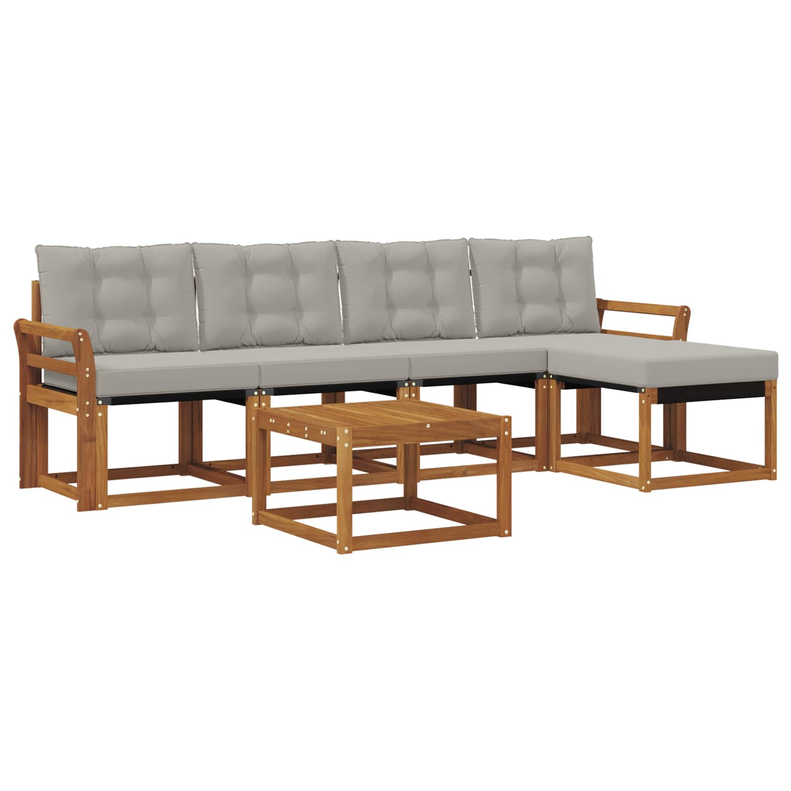 Set vanjskih sofa 6 kom. Prirodna i svjetlosiva