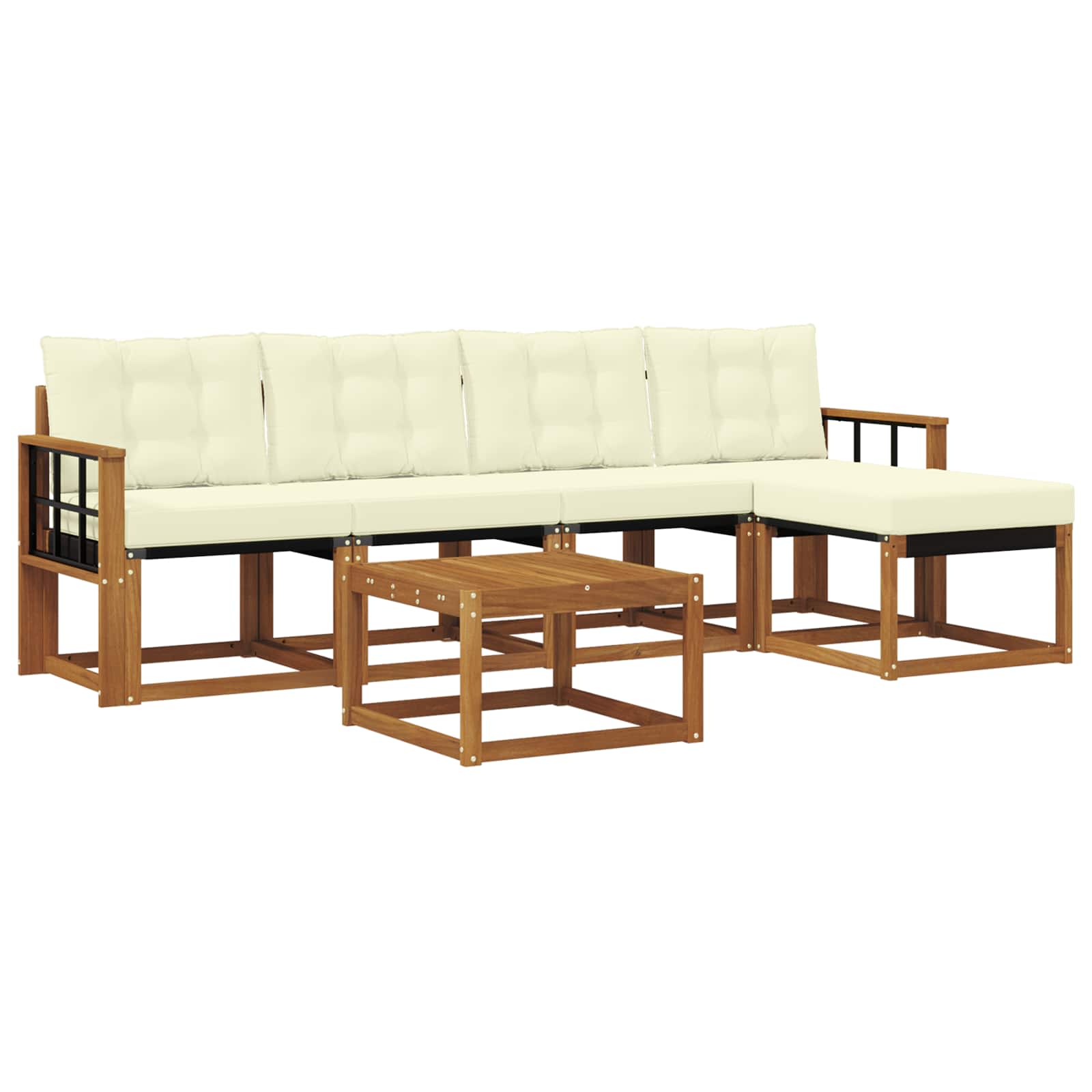 Set vanjskih sofa 6 kom. Prirodna i krem
